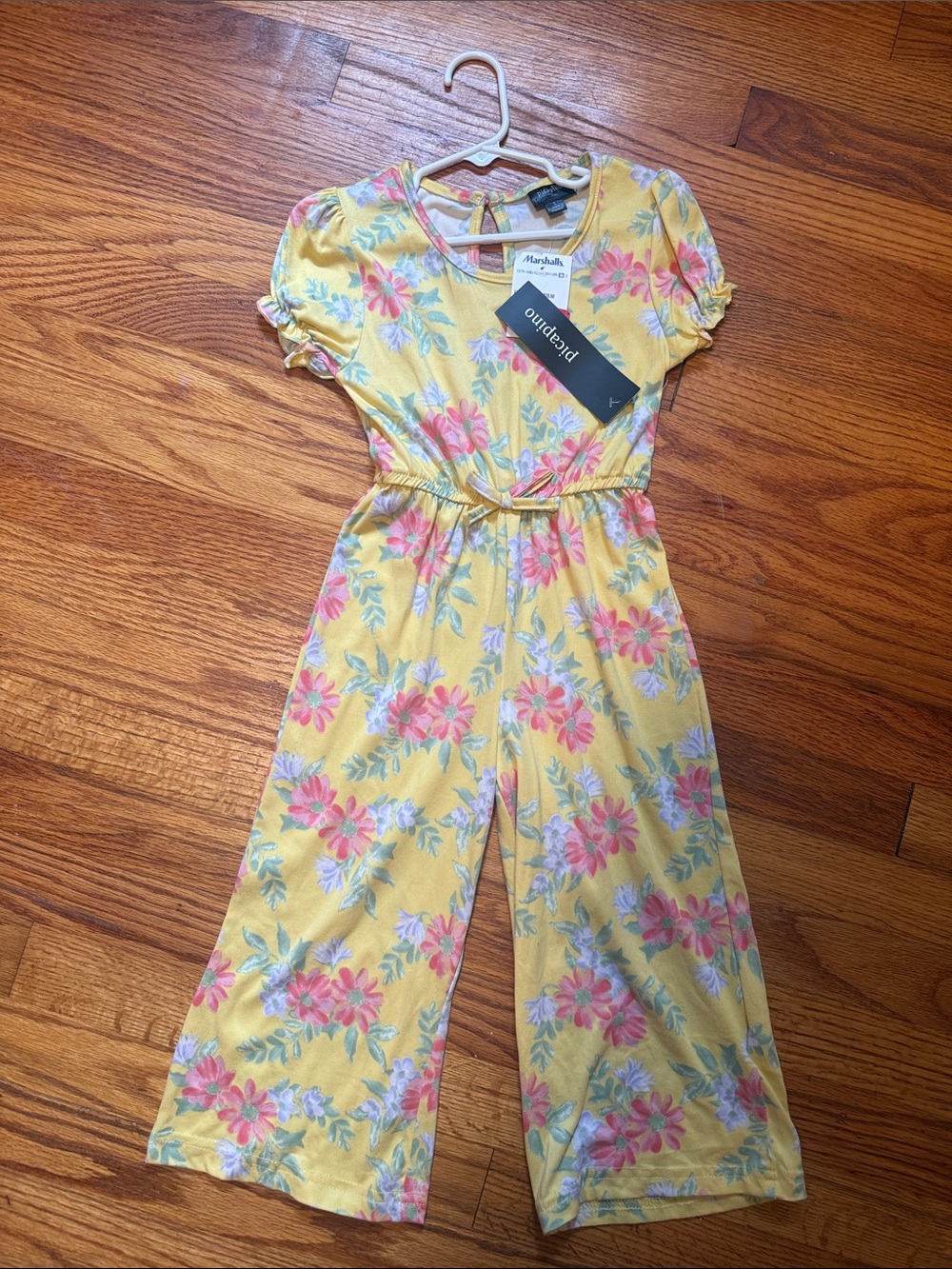 Marshalls Yellow Floral Girls' Jumpsuit